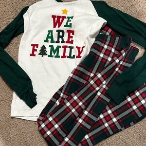 The Children's Place Green and Red Plaid Kids Pajama Set